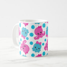 Caneca De Café Padrões de Octopus, Octopus Cute, Animais do Mar