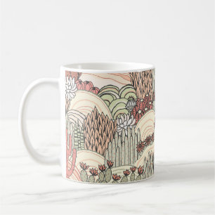 Caneca De Café Padrões de Paisagem Exterior dos Êxitos Cactos