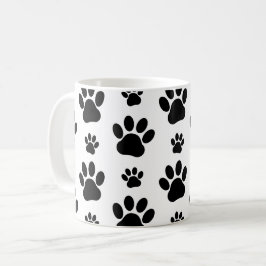 Caneca De Café Padrões de pata, patas de cão, impressões de pata,