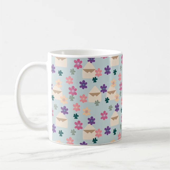 Caneca De Café Padrões de Petais Sorrentes com Envelopes (Esquerda)