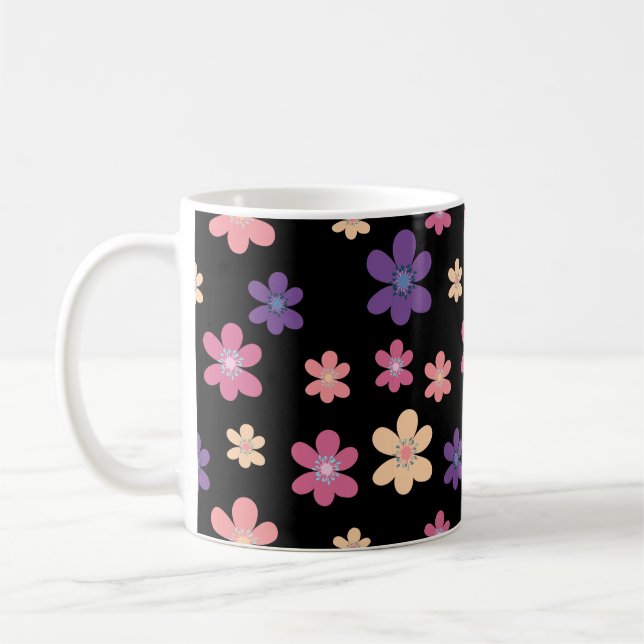 Caneca De Café Padrões de Sangue em Preto (Esquerda)