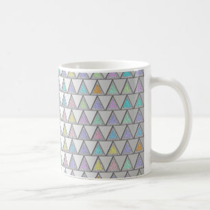 Caneca De Café Padrões de Tirangles em Pastel Colors