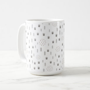 Caneca De Café Padrões De Via De Animais Da Floresta Única