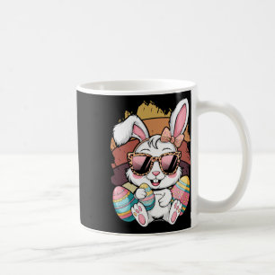 Caneca De Café Padrões de Xadrez rosa-claro Coelho da Páscoa Coel