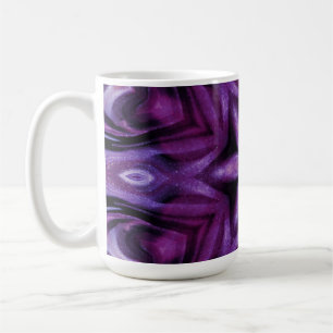 Caneca De Café Padrões do Coração e Flor Roxo