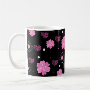 Caneca De Café Padrões do Namorados de Amor das Flores