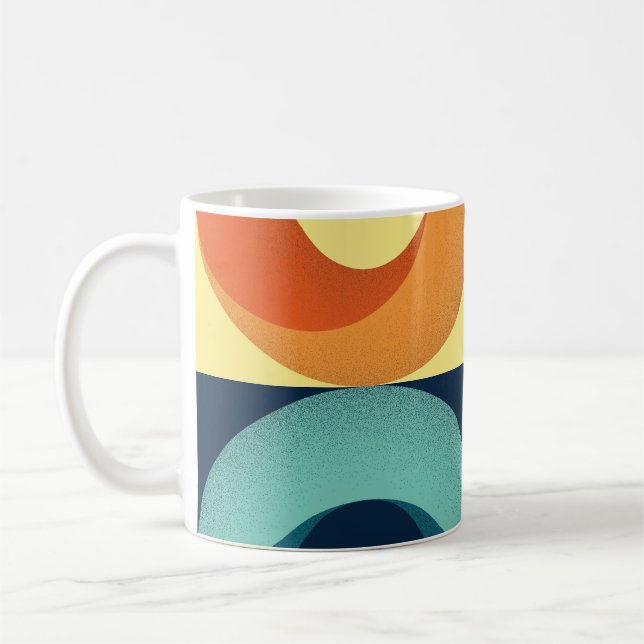 Caneca De Café Padrões e Círculos Retroativos: Padrão dos anos 60 (Esquerda)