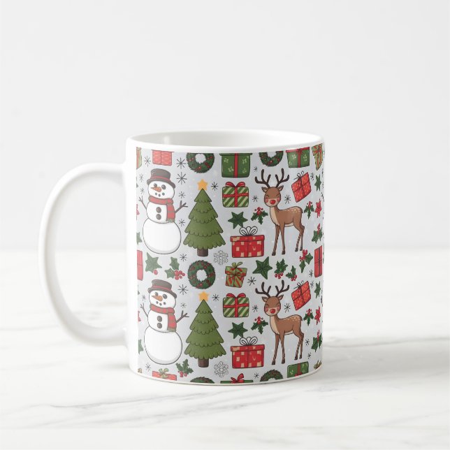 Caneca De Café Padrões e Impressões de Natal clássicos (Esquerda)