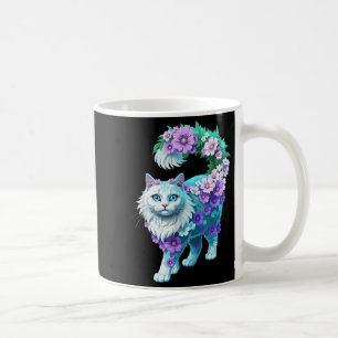 Caneca De Café Padrões Florais Coloridos Flores Vintage Art Cat L