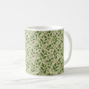 Caneca De Café Padrões Florais Vintage William Morris Verde