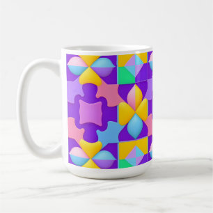 Caneca De Café Padrões Geométricos Abstratos Coloridos