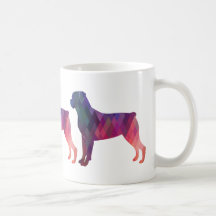 Padrões Geométricos Coloridos Rottweiler Silhouett
