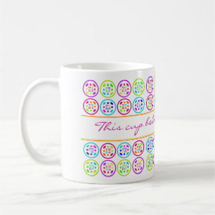 Caneca De Café padrões limões, turquesas, lilás e rosa