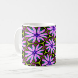 Caneca De Café Padrões Margueritas Roxos
