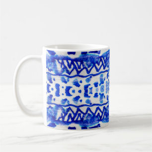 Caneca De Café Padrões Nativos do Seta do Indigo Étnico