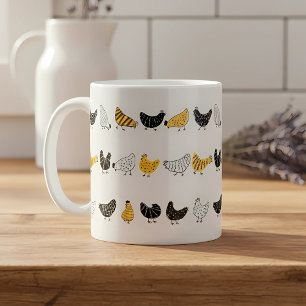 Caneca De Café Padrões para animais de Fazenda de frango feliz