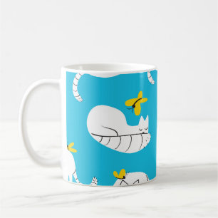 Caneca De Café Padrões para gatos e borboletas lúcidos