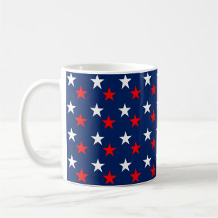 Caneca De Café Padrões Patrióticos em Azul