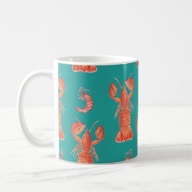 Caneca De Café Padrões pintados de lagosta de lagosta (Esquerda)