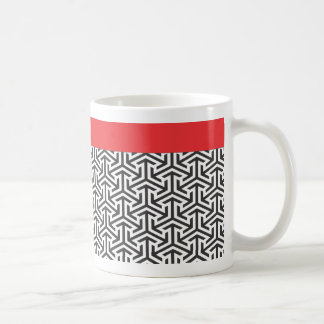 Caneca De Café Padrões Pretos E Brancos - Pista Vermelha Personal