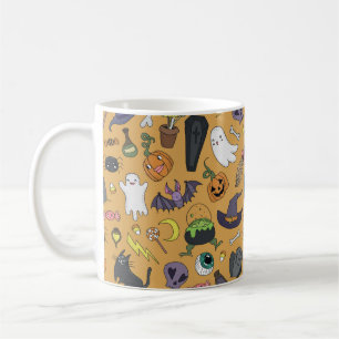 Caneca De Café Padrões sem costura, desenhados à mão, com uma