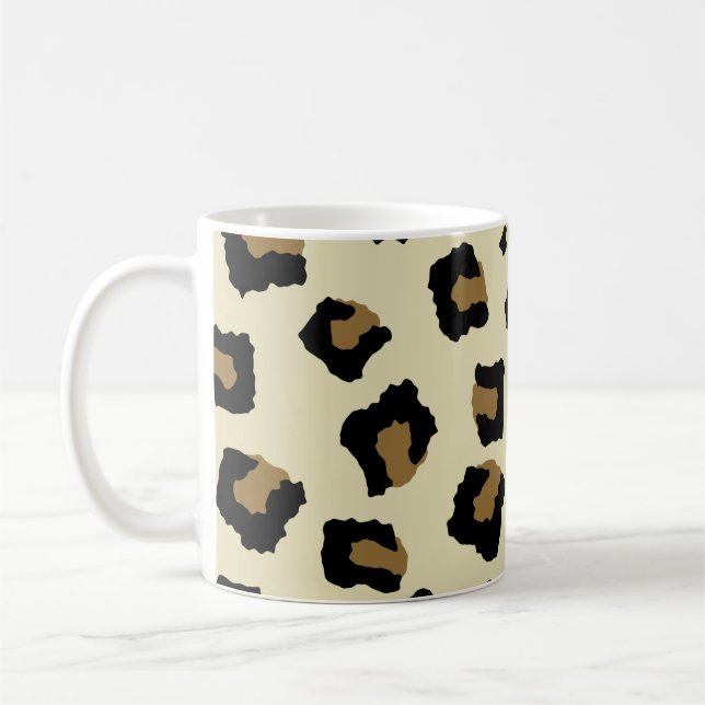 Caneca De Café Padrões sem focas de Leopard (Esquerda)