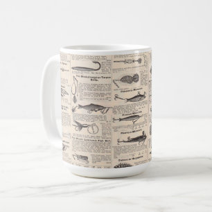 Caneca De Café Página de Catálogo de Iscas de Pesca Antigas Impre