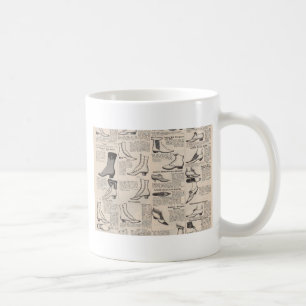 Caneca De Café Página de Catálogo de Sapatos Femininos Antigos Im