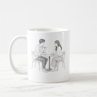Caneca De Café Página para Colorir de Data de Café de Casal Român
