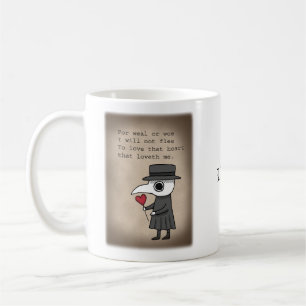 Caneca De Café Pague Doutor com Poema de Amor Medieval Nome perso