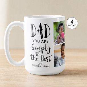 Caneca De Café Pai 4 Fotos Simplesmente O Melhor Personalizado