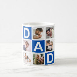 Caneca De Café Pai 6 Colagem de Fotografias Dia de os pais Feliz 
