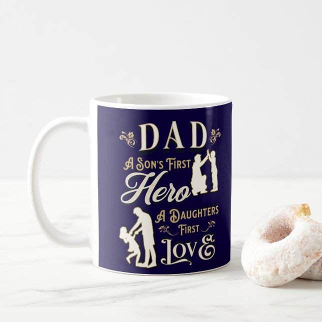 Caneca De Café Pai A Filho é o primeiro amor das filhas (Com Donut)