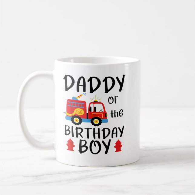 Caneca De Café Pai Aniversário do Rapaz Fogo Toddler Bombeiro (Esquerda)