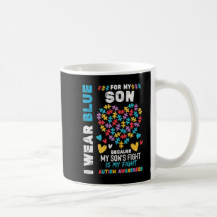 Caneca De Café Pai Autista Orgulhoso, Visto Azul para o meu Filho