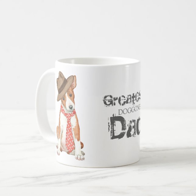 Caneca De Café Pai Basenji (Frente Esquerda)