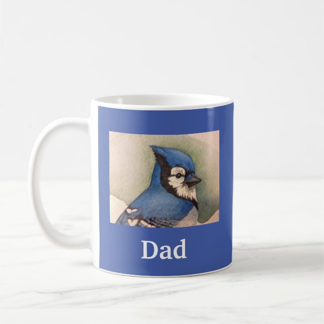 Caneca De Café Pai Bluejay - Dia de os pais feliz Mug (Esquerda)