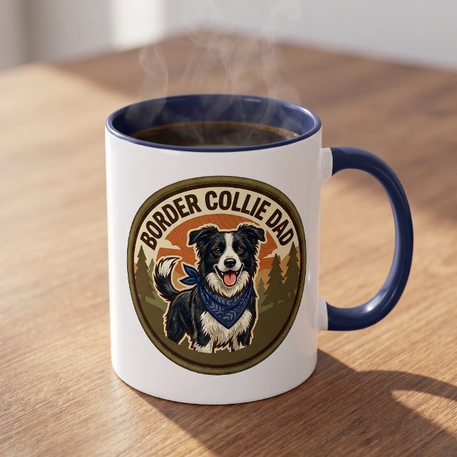 Caneca de Café Pai Border Collie | Presente de Pai (Criador carregado)