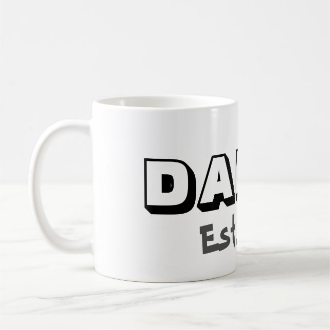 Caneca De Café Pai c/Data de estabelecimento personalizável Mug d (Esquerda)
