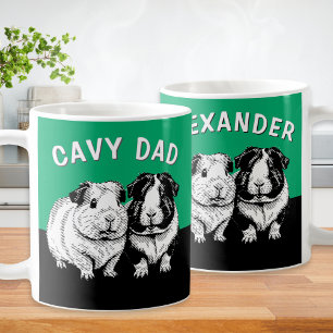Caneca De Café Pai Cavy Presente Personalizado Amante de Porquinh