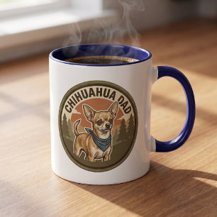 Caneca de Café Pai Chihuahua Presente para Pai d