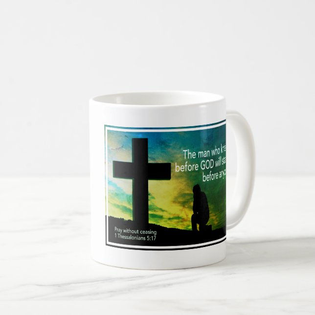 Caneca De Café PAI Christian Prayer Happy Dia de os pais (Frente Esquerda)