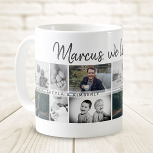 Caneca De Café Pai com Crianças e Família Papai Colagem de Fotos