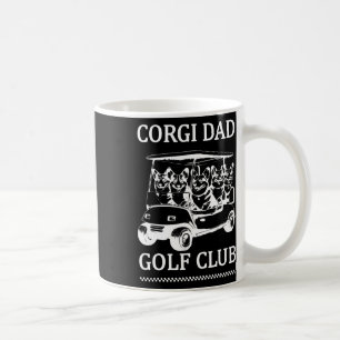 Caneca De Café Pai Corgi Retro Taco de Golfe Cachorro Fofo Golfe