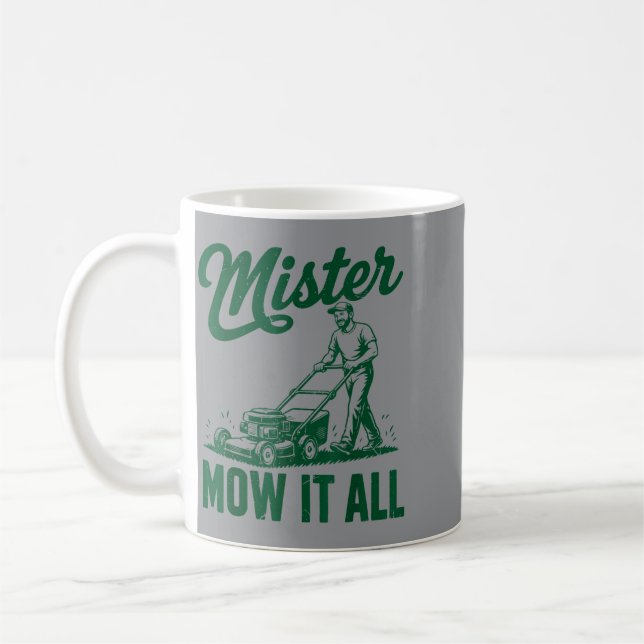 Caneca De Café Pai Cortando a Grama Sr. Mow It All (Esquerda)