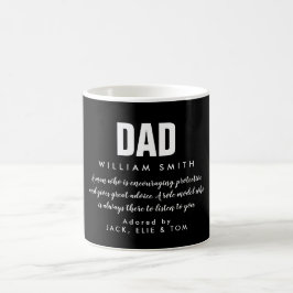 Caneca De Café Pai Cotação Preto e Branco Moderno