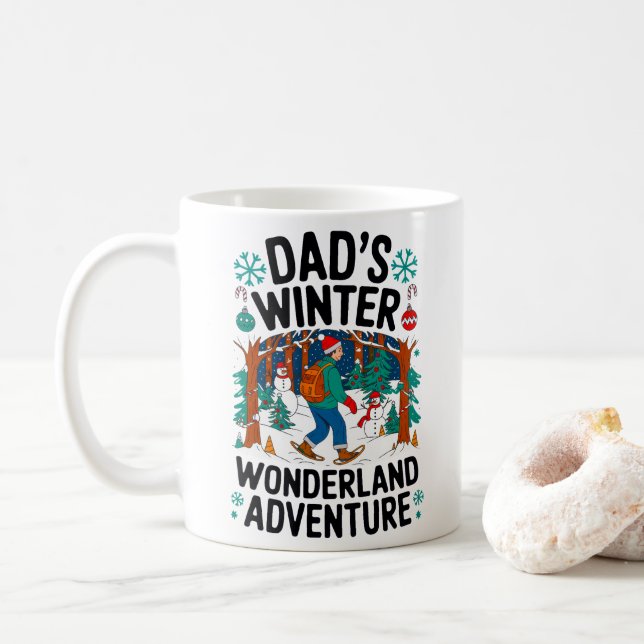 Caneca De Café Pai da aventura de inverno do Design (Com Donut)