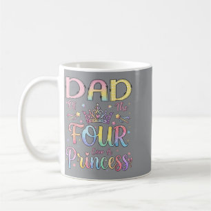 Caneca De Café Pai da Menina de 4 Anos que Faz 4 Anos Princesa