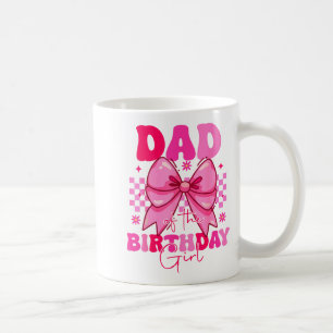 Caneca De Café Pai Da Menina Do Aniversário Camiseta Rosa Coquett