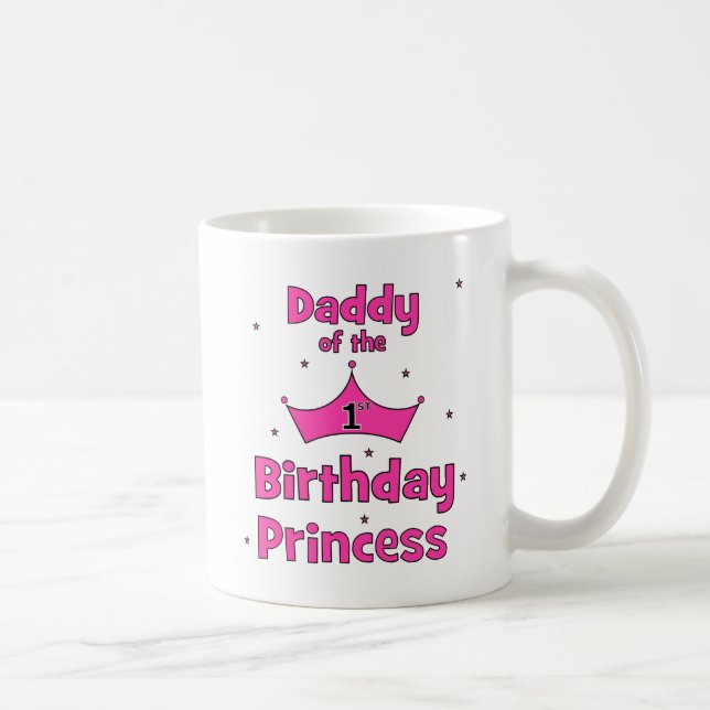 Caneca De Café Pai da princesa do primeiro aniversario! (Direita)